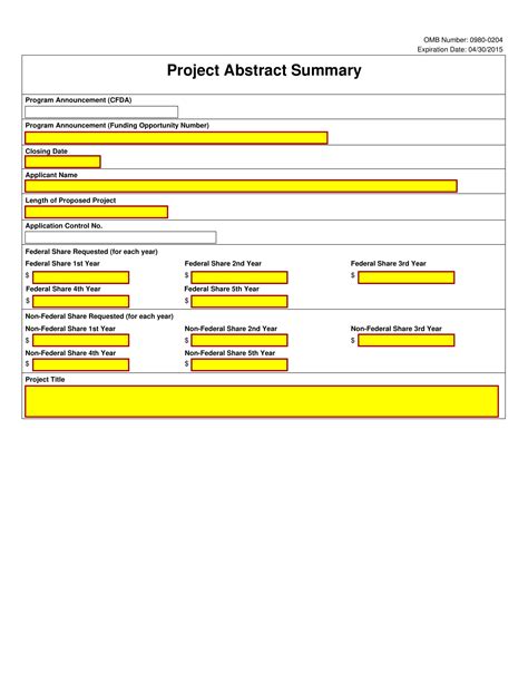 project abstract summary example