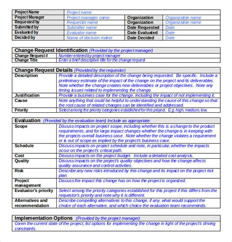 project change order form