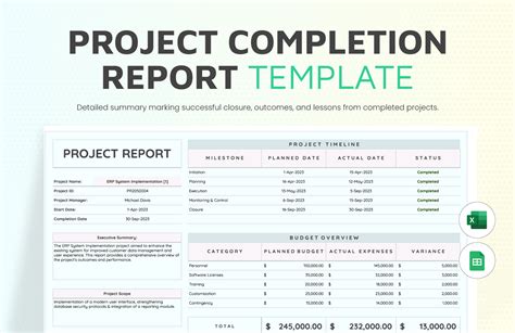 project completion report template free
