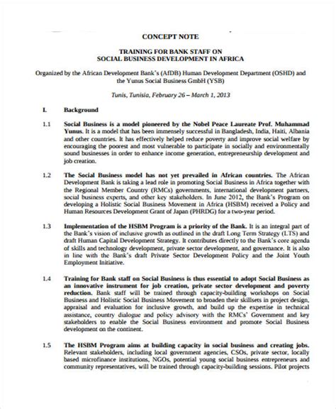 project concept note sample pdf