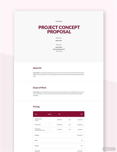project concept proposal template