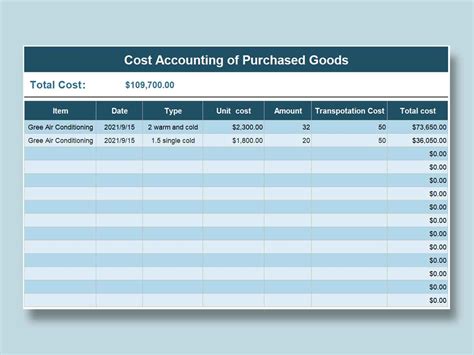 project cost accounting excel templates