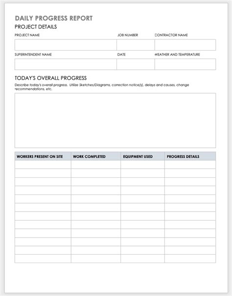 project daily progress report format
