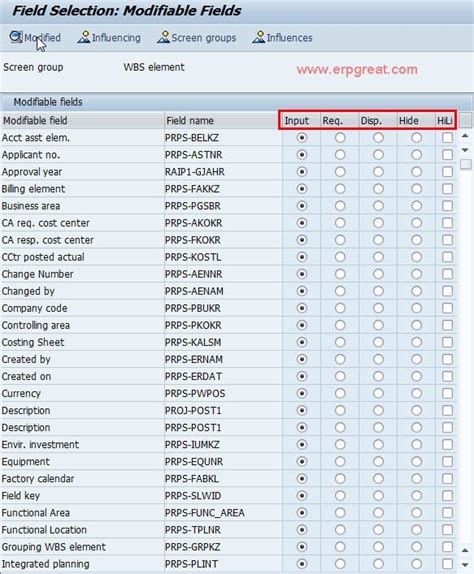 project definition and wbs element table in sap