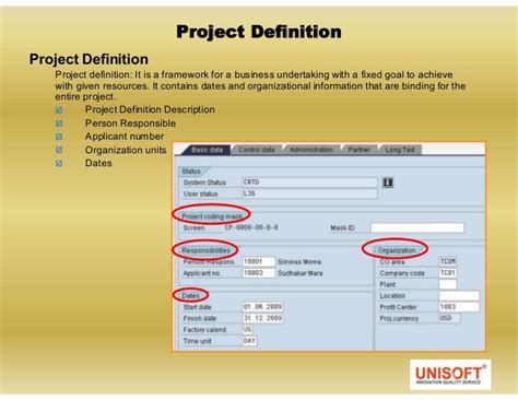 project definition in sap