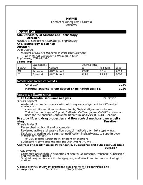 project details in resume for freshers example
