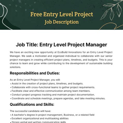 project employment example
