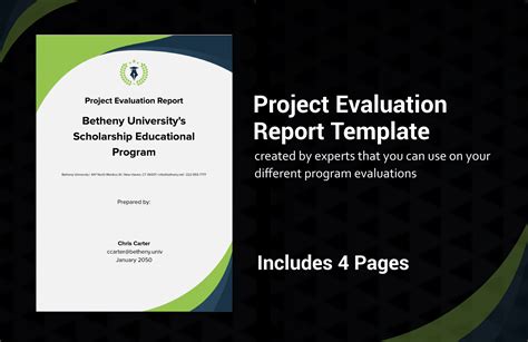project evaluation report template word