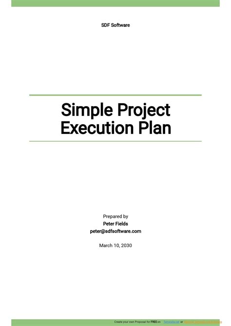 project execution plan template word free