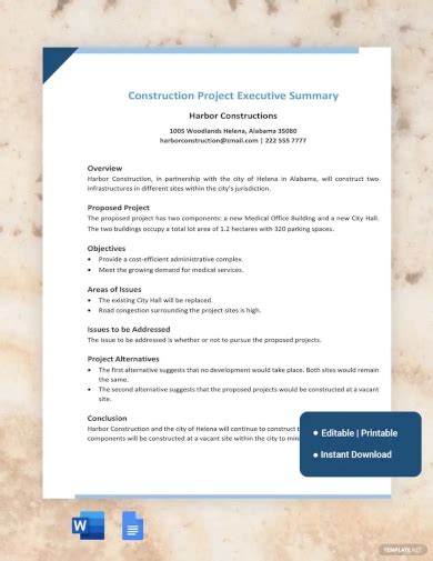 project executive summary sample pdf