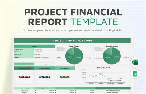 project financial report template excel