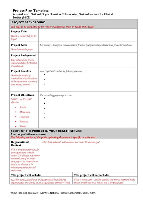 project format template