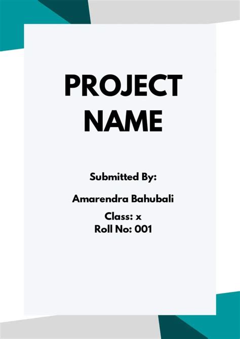 project front page design sample