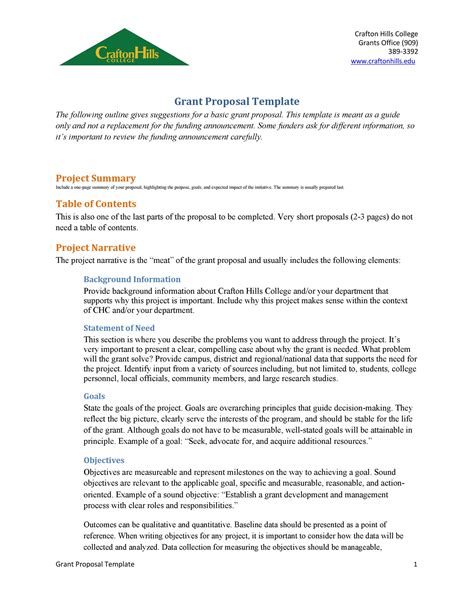 project grant proposal example