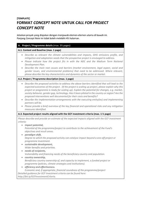 project idea note template