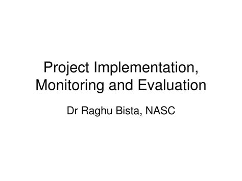 project implementation monitoring and evaluation ppt