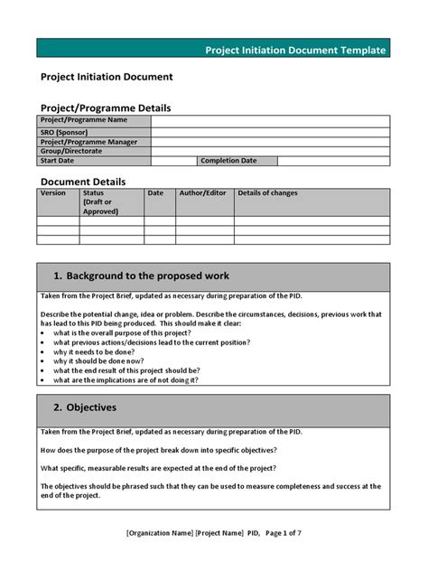 project initiation document example pdf