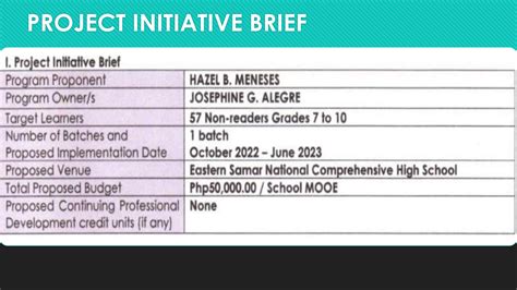 project initiative plan deped sample ppt