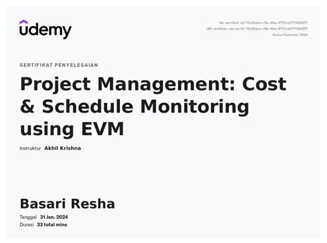 project management cost and schedule monitoring using evm
