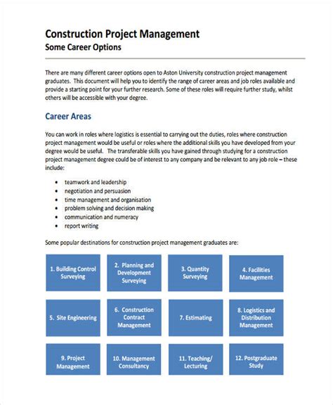 project management examples pdf