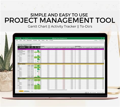 project management excel template etsy
