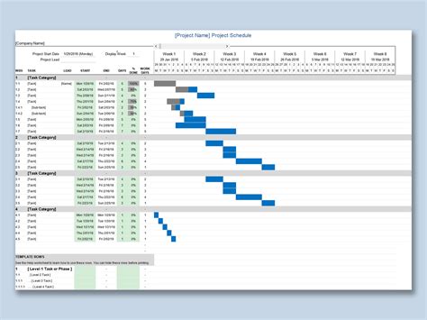 project management excel template gantt