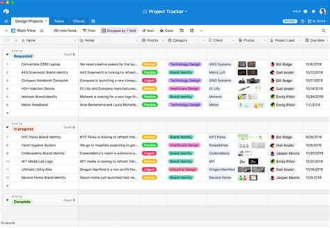project management tool sample