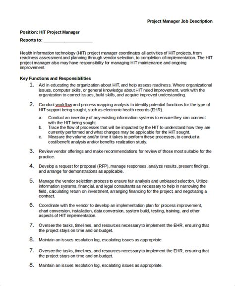 project management work sample