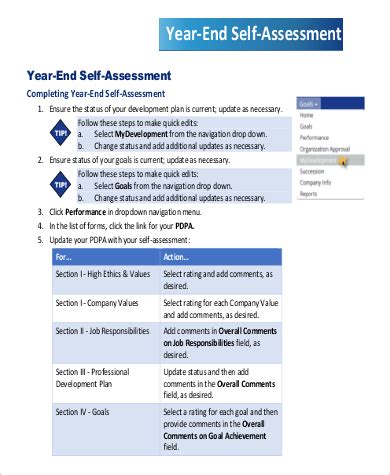 project manager year end self assessment examples