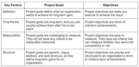 project objective examples