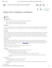 project one guidelines and rubric