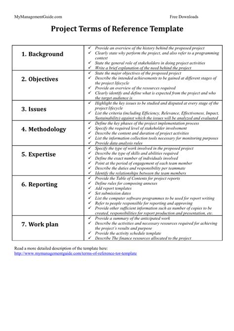 project plan terms of reference
