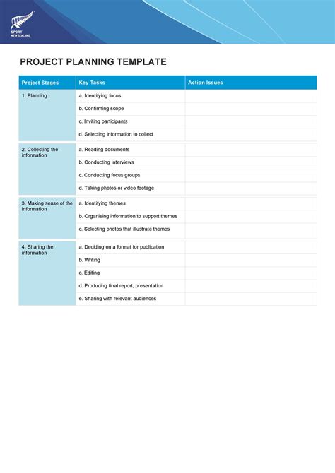 project planning document template free