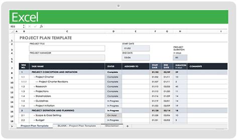 project planning excel sheet template