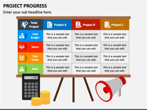 project progress powerpoint slide