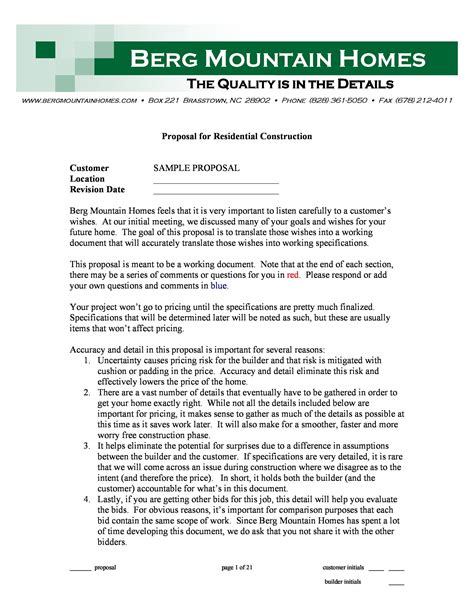project proposal example construction