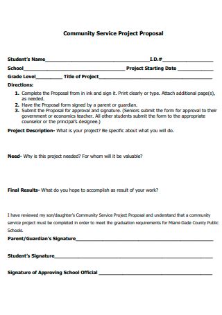 project proposal for community service sample