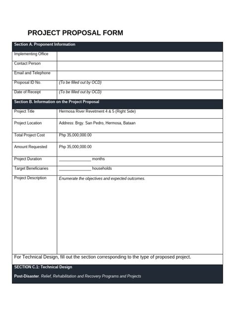 project proposal form pdf