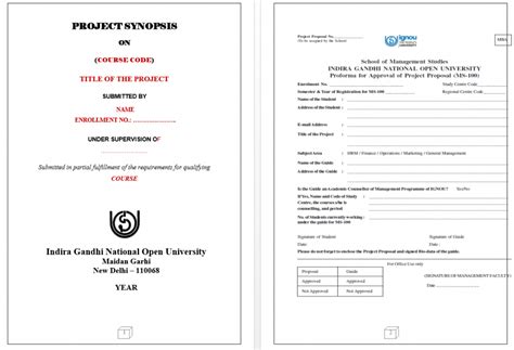 project proposal format ignou