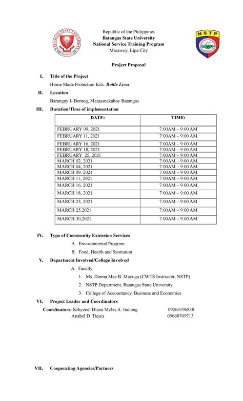 project proposal in nstp example