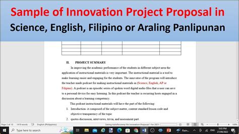 project proposal meaning in tagalog