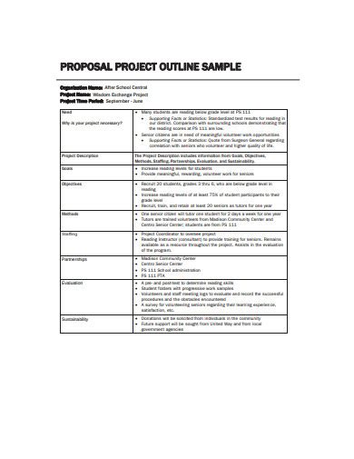 project proposal outline examples