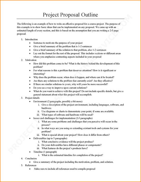project proposal outline for students