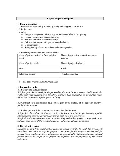 project proposal plan format