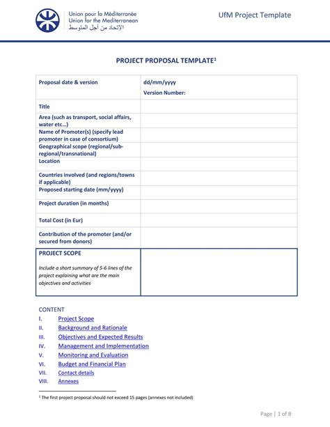 project proposal template and example