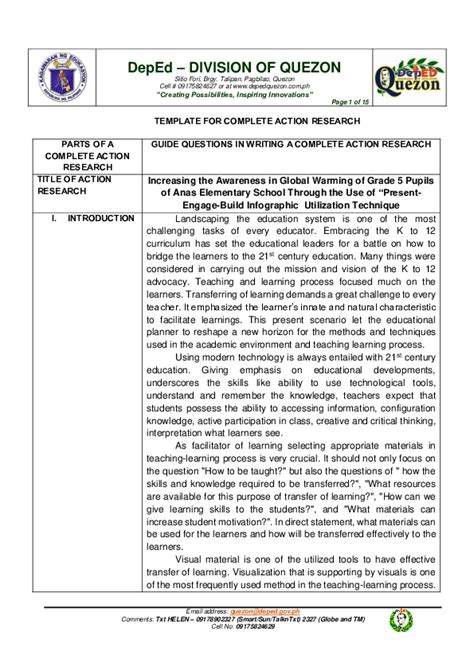 project proposal template deped sample