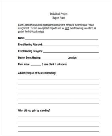 project report form pdf