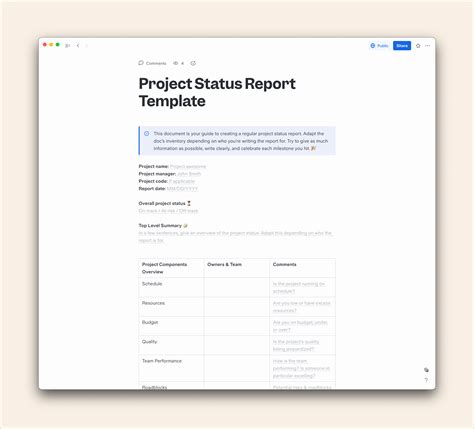project report format