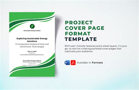 project report front page format in word pdf