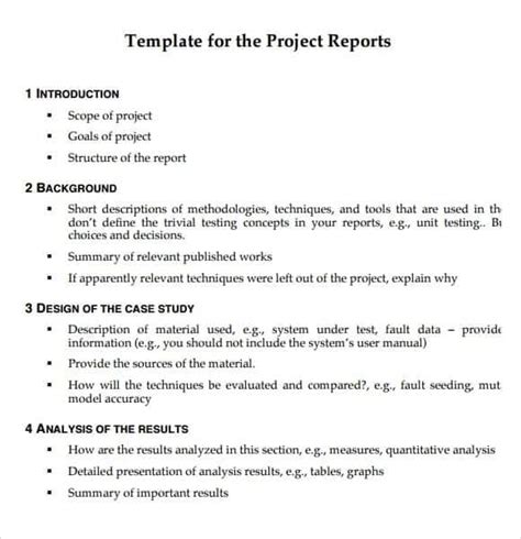 project report writing template